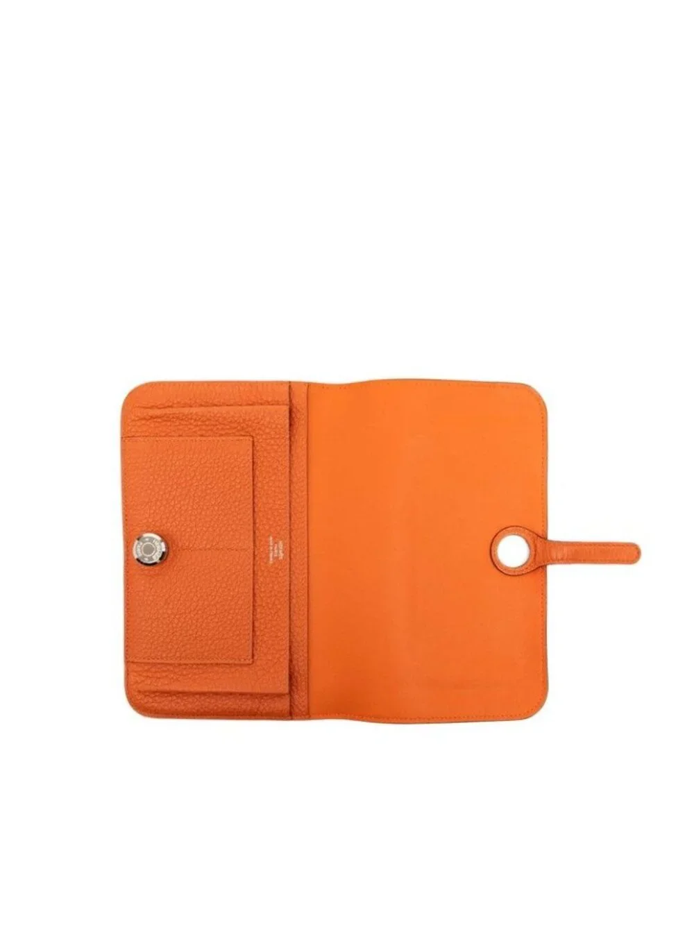 Hermes Dogon Duo Wallet Orange Silver Taurillon Clemence